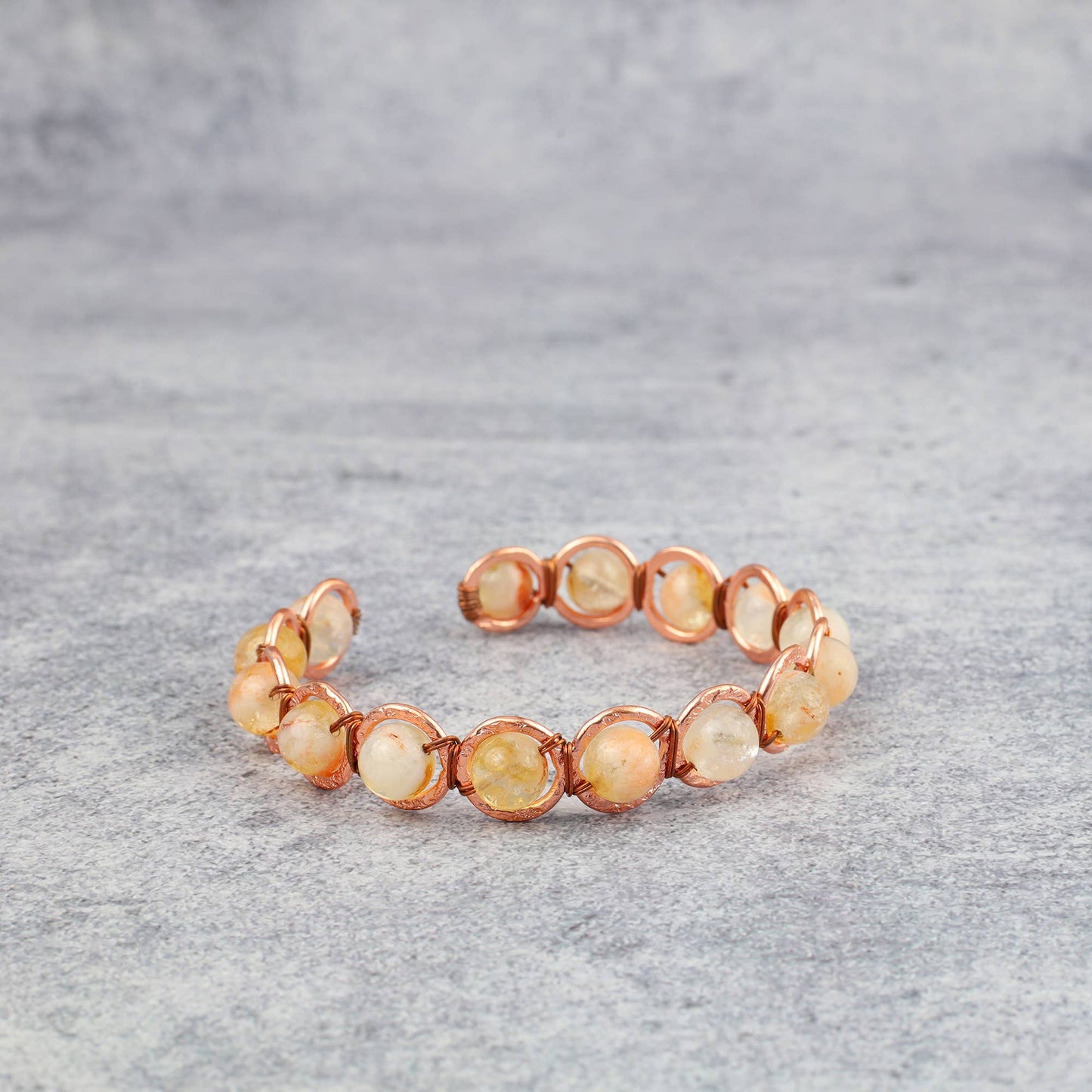 Copper & Natural Citrine Crystal Bracelet