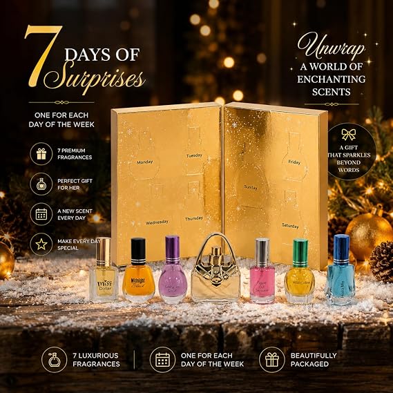 SAFFRON London 7 Days Advent Calendar – Luxury Women’s Fragrance Gift Set