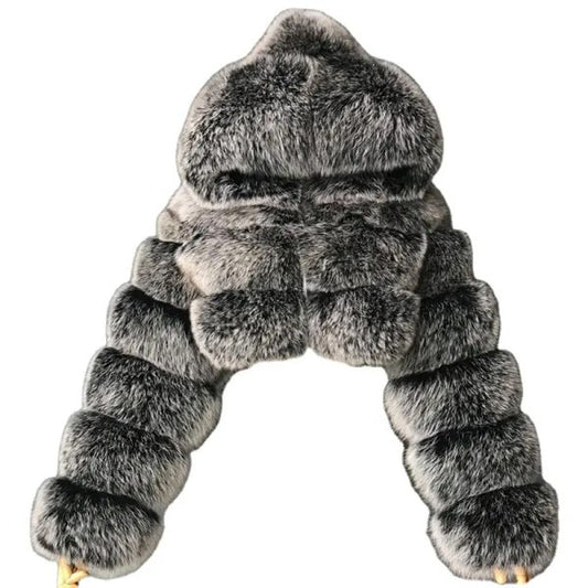 Women's High-Waist Faux Fur Jacket