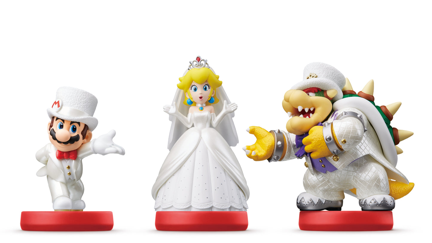 Wedding amiibo triple set – Mario, Peach & Bowser (Super Mario Odyssey Collection)