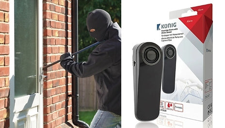 KONIG Doorstop Alarm with Water Sensor - 2 Piece Security and Safety Set