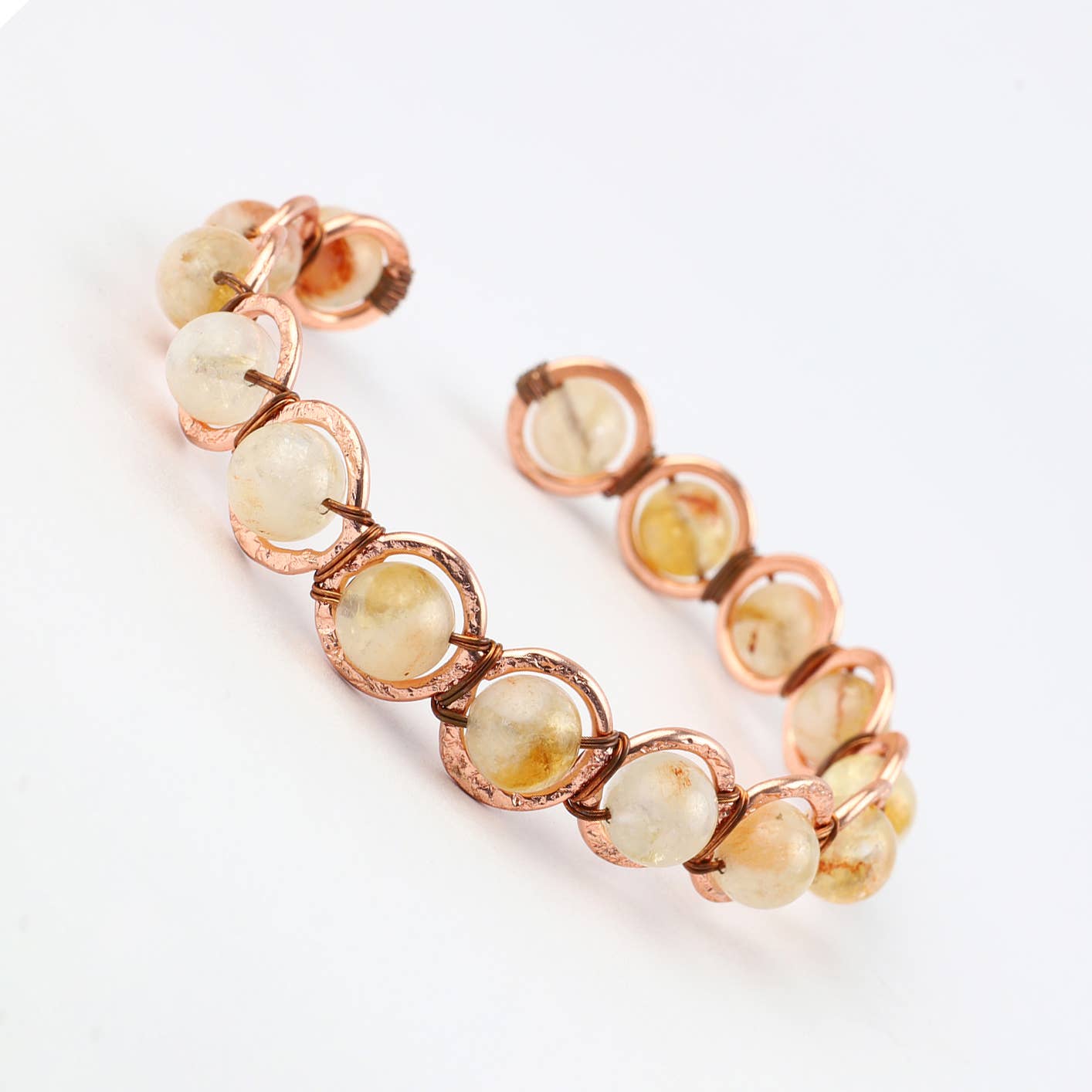 Copper & Natural Citrine Crystal Bracelet