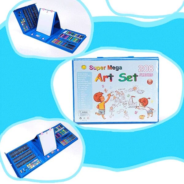RLS 208pc Deluxe Quality Portable Pink Or Blue Colouring Art Set