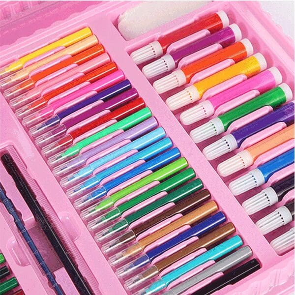 RLS 208pc Deluxe Quality Portable Pink Or Blue Colouring Art Set