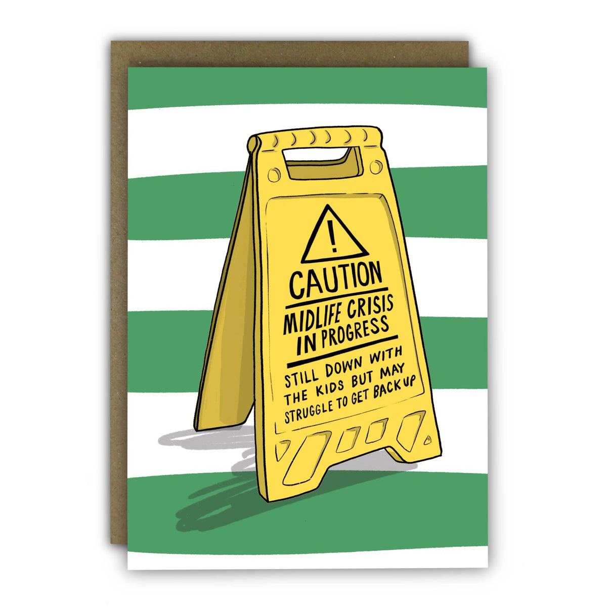 Funny Birthday Card “Midlife Crisis” Caution Sign