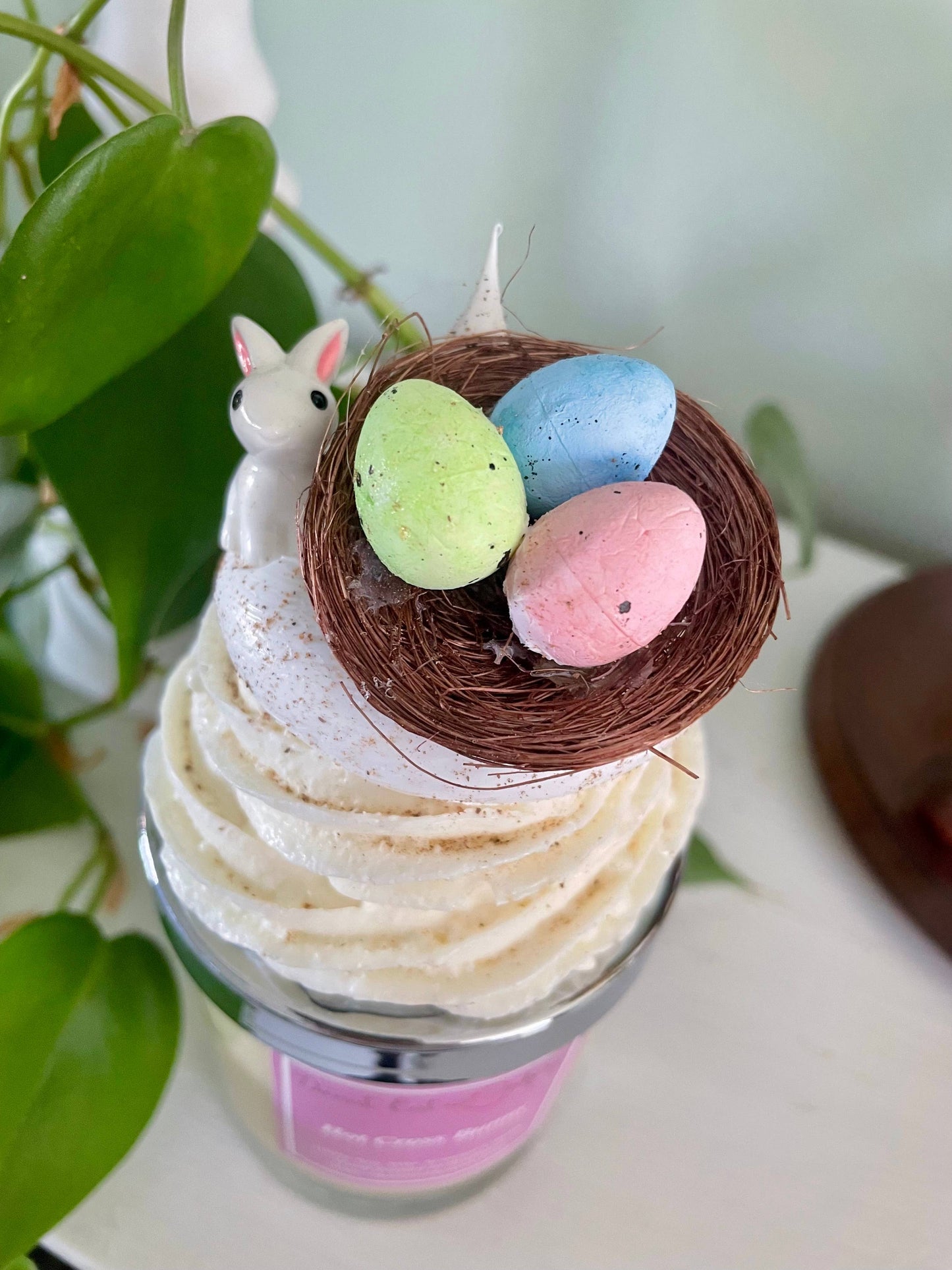 Hot Cross Bunny Cupcake Candle 