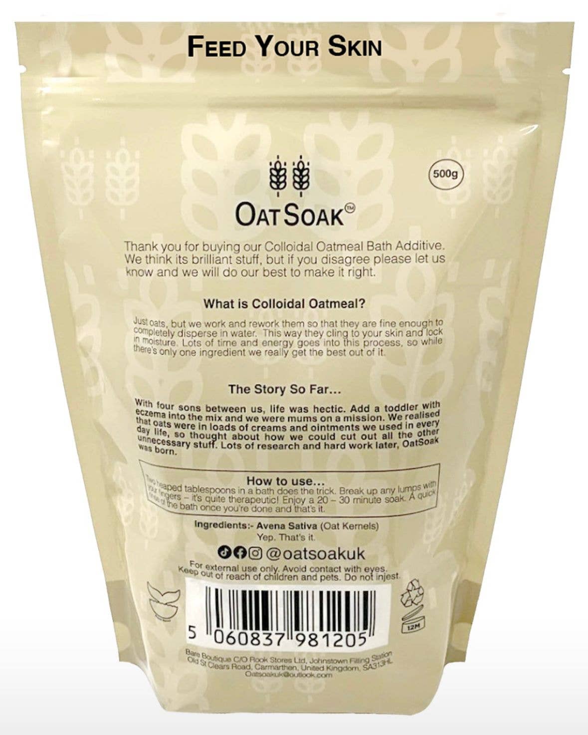 OatSoak - Dissolvable Oats for the Bath. Natural Skincare.