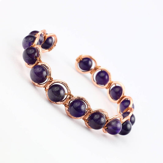 Copper & Amethyst Crystal Bracelet