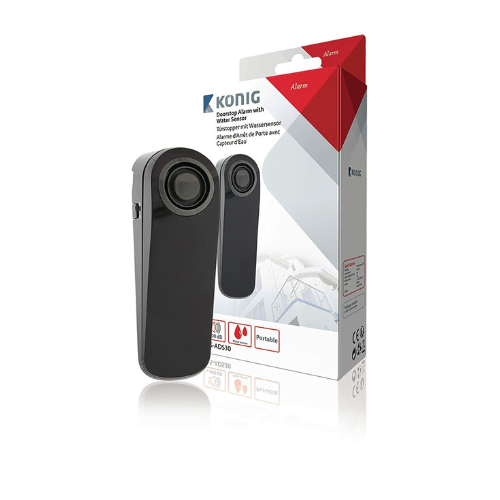 KONIG Doorstop Alarm with Water Sensor - 2 Piece Security and Safety Set