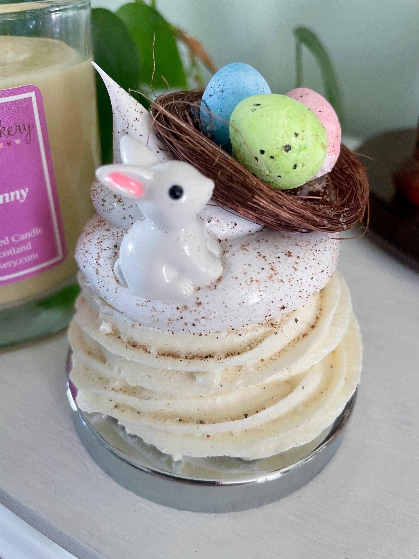 Hot Cross Bunny Cupcake Candle 