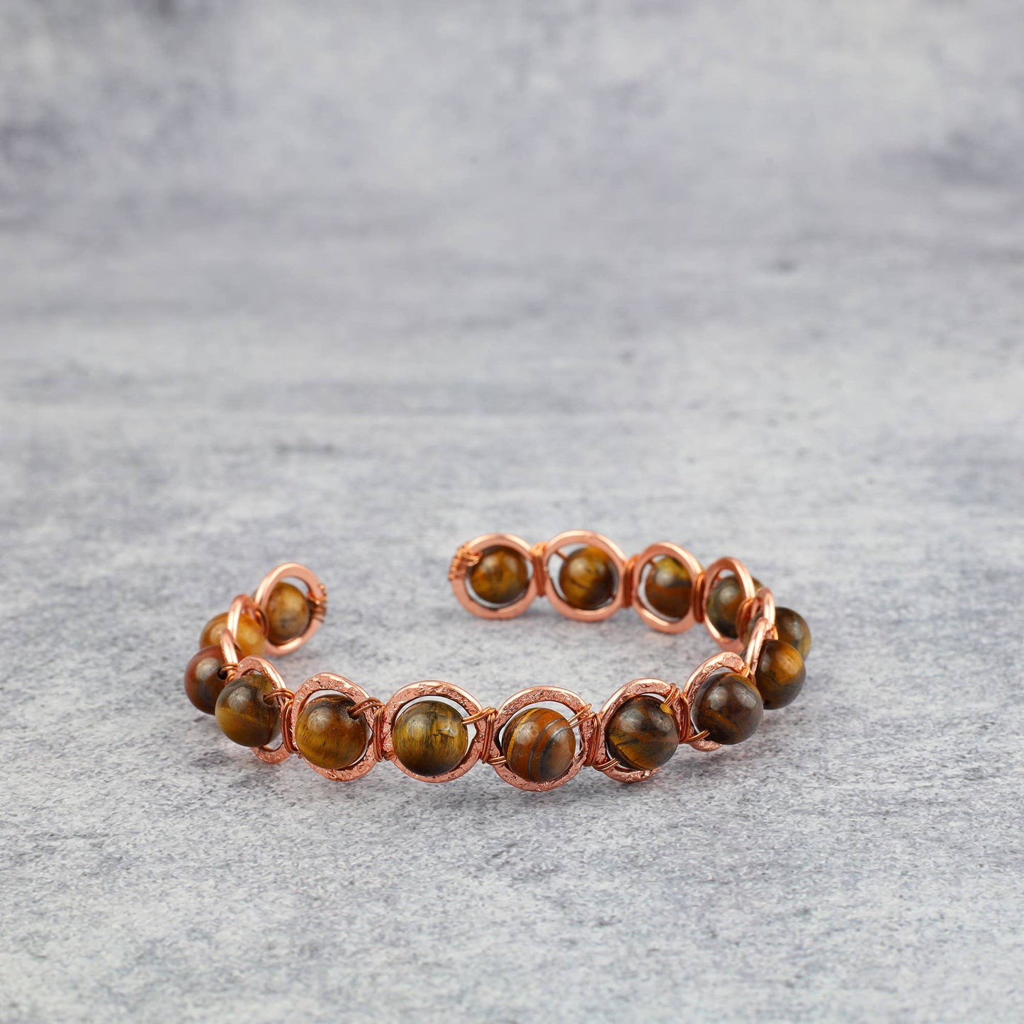 Copper & Tiger Eye Crystal Bracelet