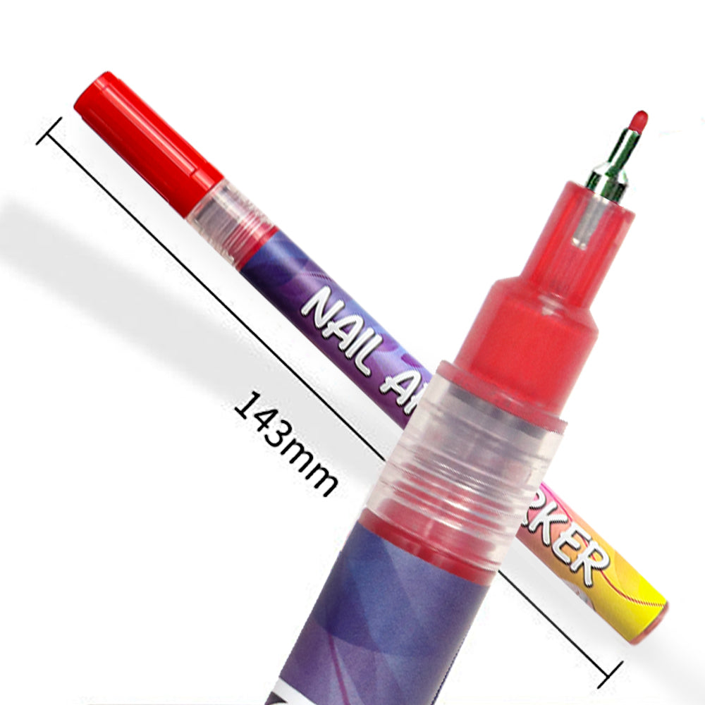 GP Acrylic 12-Color Temporary Waterproof Nail Painting & Beauty Tattoo Marker Pen Set