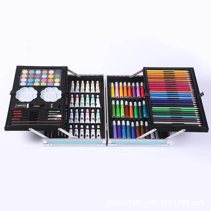 145 Piece Art Painting Sets, Art Supplies, Deluxe Art Set Crafts Drawing Painting Kit whit Handle and lock, Stationery Set Gift of Kid Girl Boy