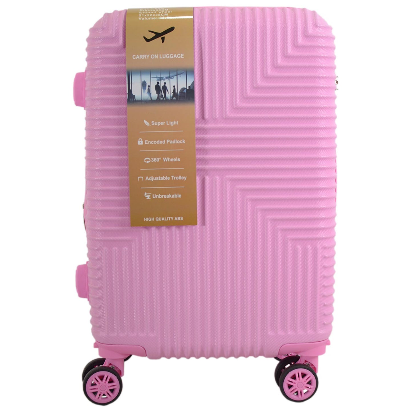 T-HC-20 PINK SET OF 4 TROLLEY SUITCASES