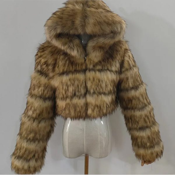 Women's High-Waist Faux Fur Jacket