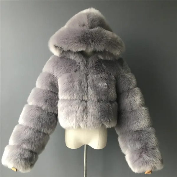 Women's High-Waist Faux Fur Jacket