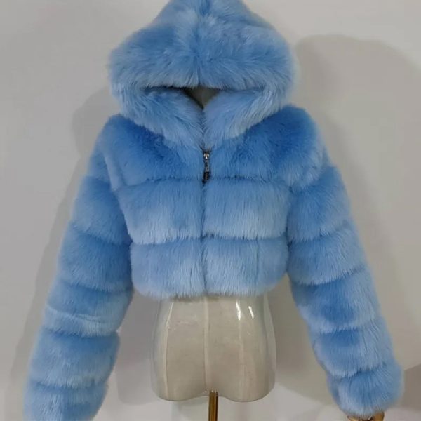 Women's High-Waist Faux Fur Jacket