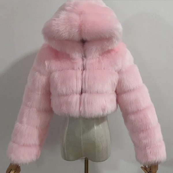 Women's High-Waist Faux Fur Jacket
