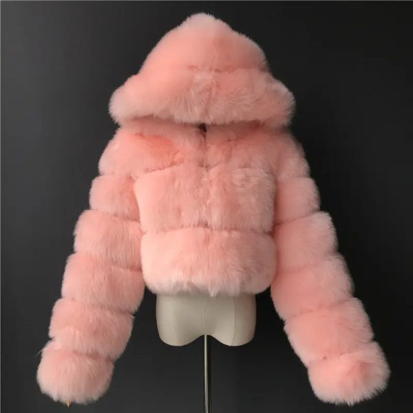 Women's High-Waist Faux Fur Jacket