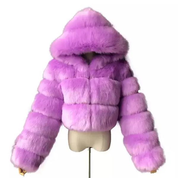 Women's High-Waist Faux Fur Jacket