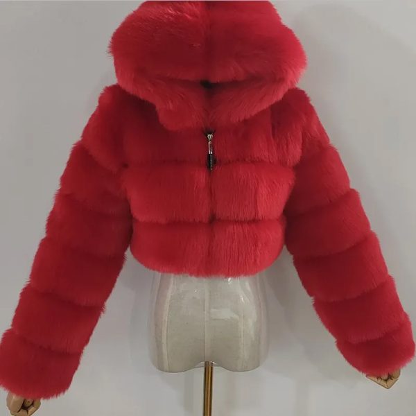 Women's High-Waist Faux Fur Jacket