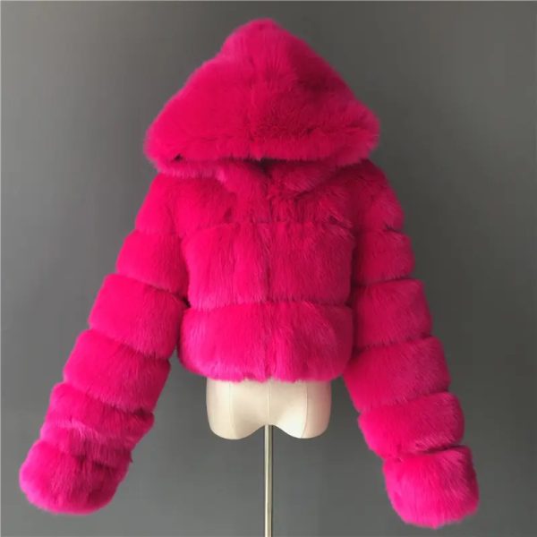 Women's High-Waist Faux Fur Jacket