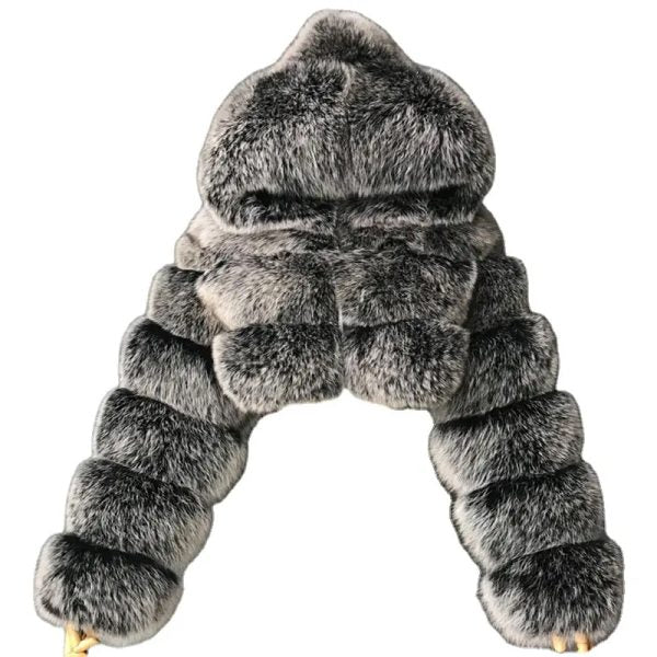 Women's High-Waist Faux Fur Jacket