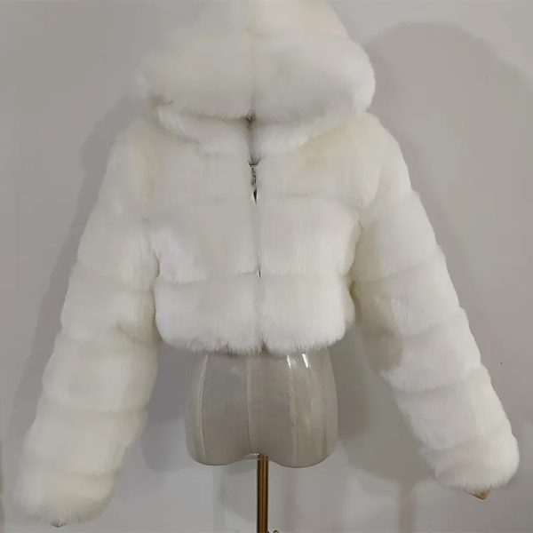 Women's High-Waist Faux Fur Jacket