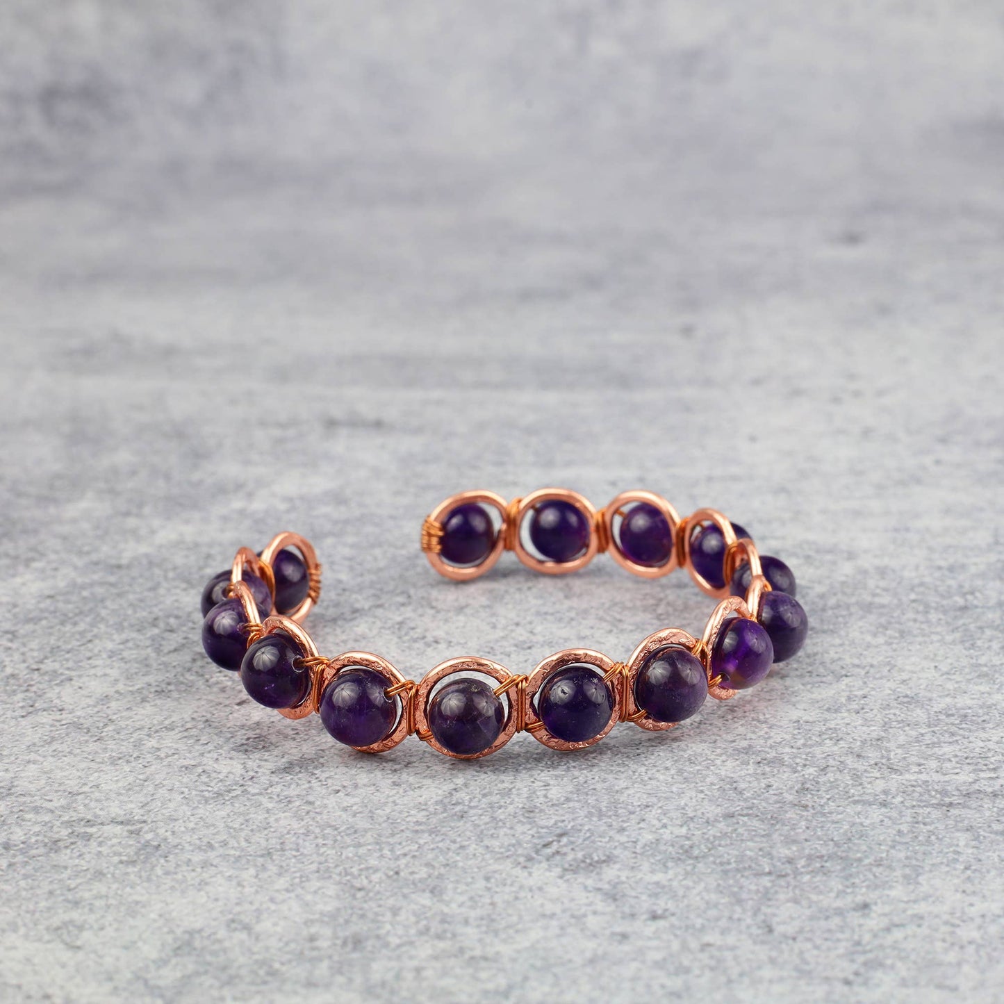 Copper & Amethyst Crystal Bracelet