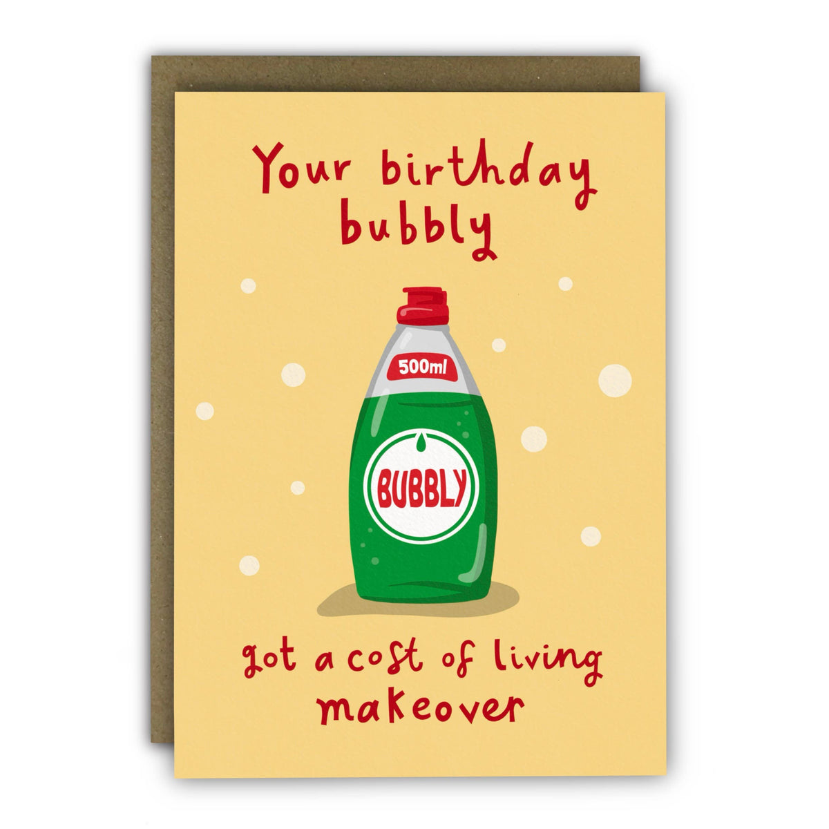Funny Birthday Card “Cost of Living” Birthday Bubbly