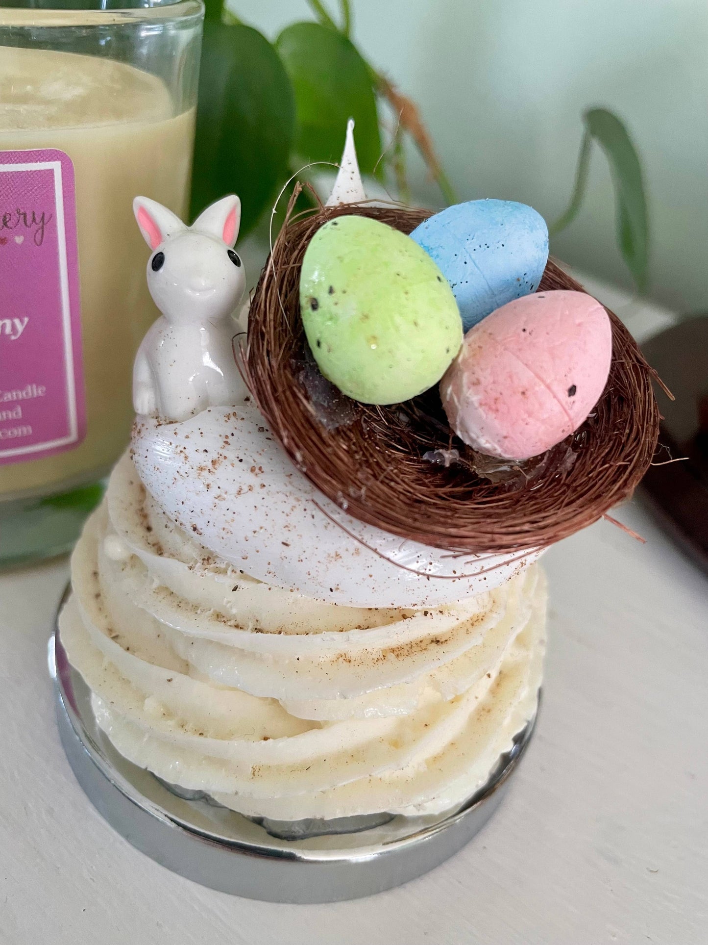 Hot Cross Bunny Cupcake Candle 