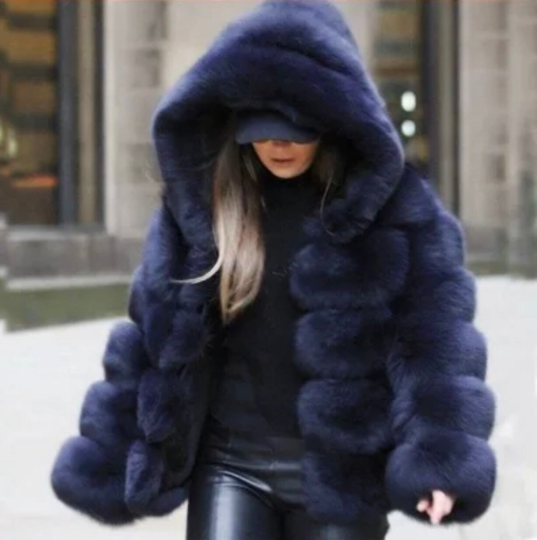 Women's Thick Faux Fur Hooded Coat