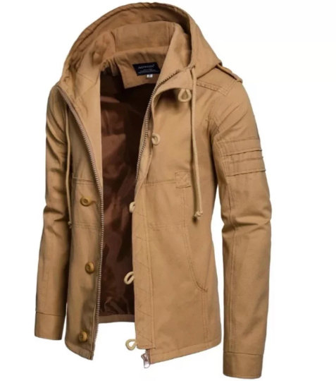Men's Cotton Canvas Hooded Jacket