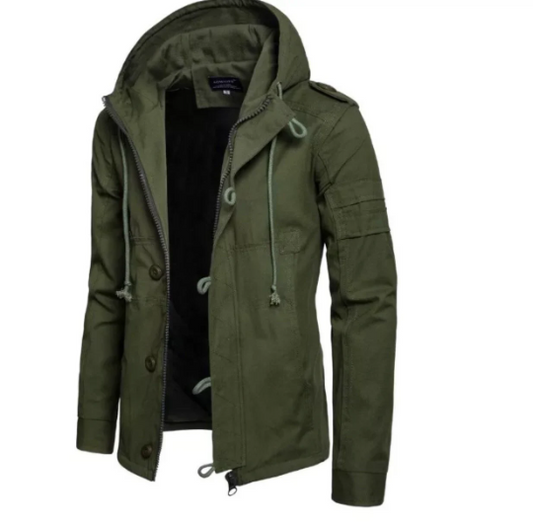 Men’s Cotton Canvas Jacket with Hood