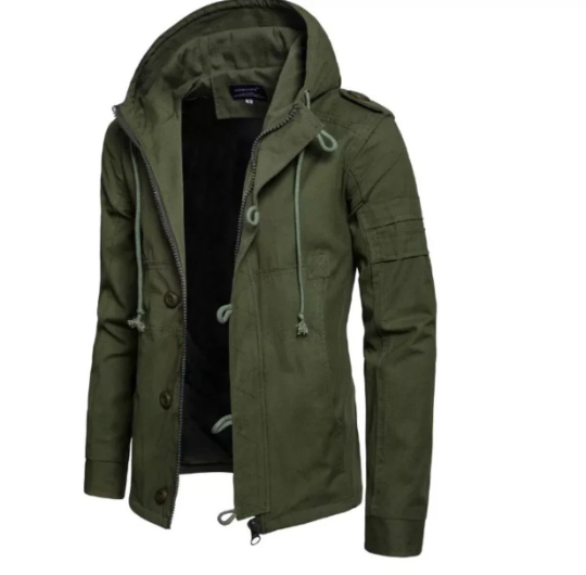 Men's Cotton Canvas Hooded Jacket
