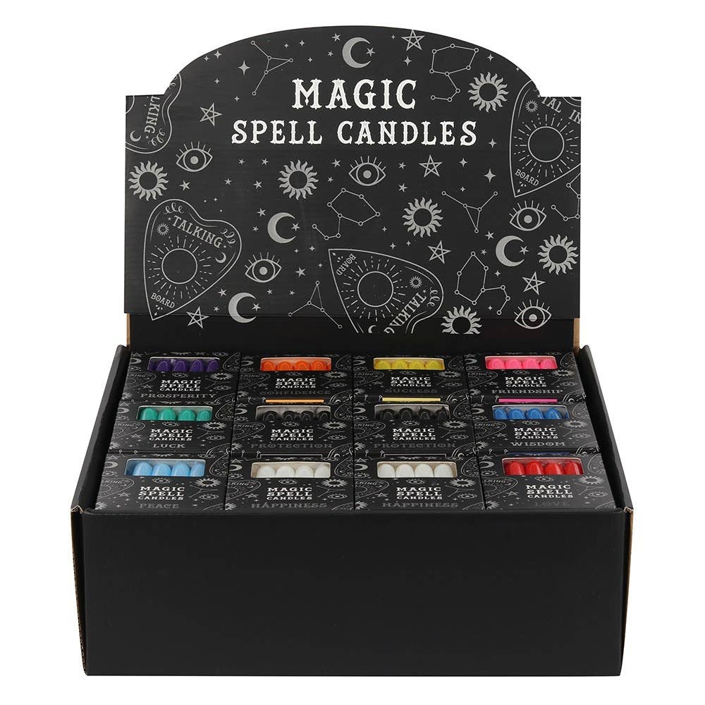 Set of 48 Gothic Magic Spell Candle Packs in Display