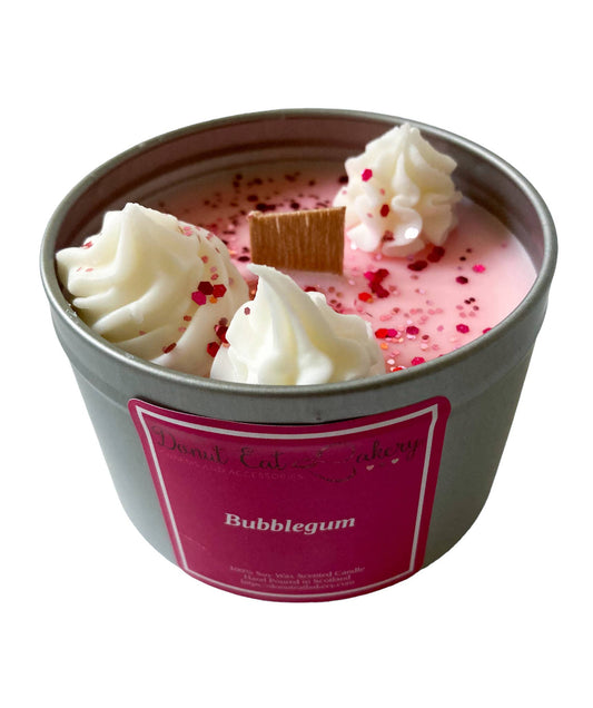 Bubblegum Scented Wood Wick Tin Candle